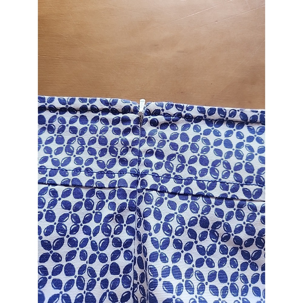 Talbots Skirt Size 8 Knee Length Blue Floral Pencil Canvas Cotton Blend - Picture 9 of 9